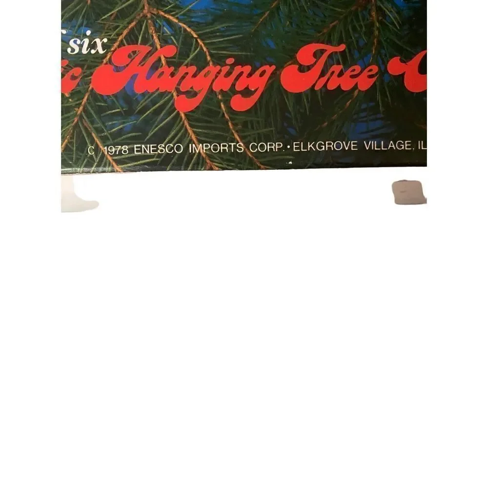 Vintage Enesco, E-2199 ceramic hanging tree ornaments Christmas/holiday /six ￼
